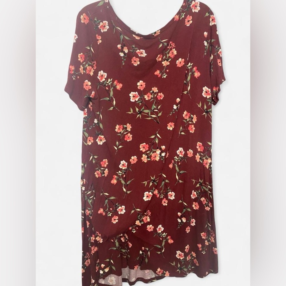 Burgundy Floral Midi Dress